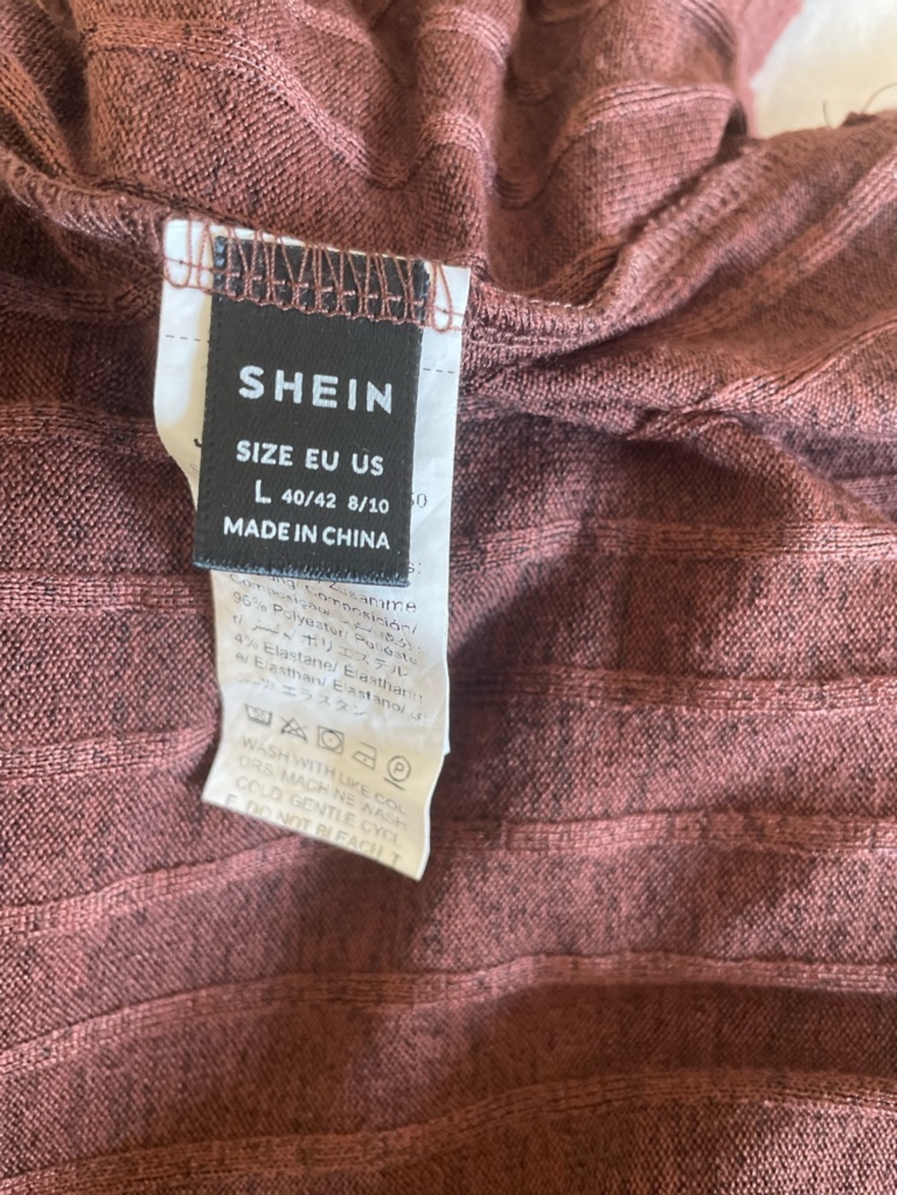 SHEIN Ribbed Knit Top in Rust Brown - Picture 4 of 5